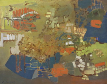 Картина под названием "Vanadal" - Christiane Seguin, Подлинное произведение искусства, Масло Установлен на Деревянная рама д…