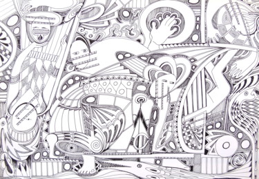 Dibujo titulada "2 - Barrés" por Christiane Seguin, Obra de arte original, Tinta