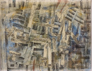 Collages titled "Etais" by Christiane Seguin, Original Artwork, Collages Mounted on Cardboard