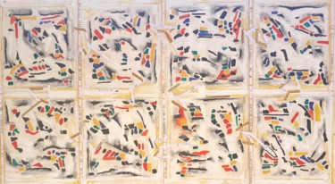 Collages intitolato "Quanto Fa" da Christiane Seguin, Opera d'arte originale, Collages Montato su Pannello di legno