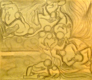 Drawing titled "Amalumé" by Christiane Seguin, Original Artwork, Pencil