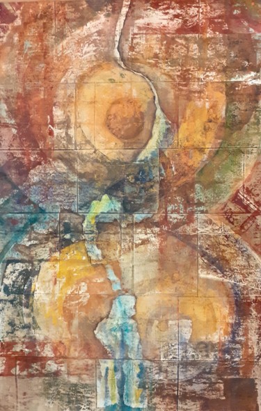 Pittura intitolato "Sablier Planétaire" da Christiane Seguin, Opera d'arte originale, Acrilico