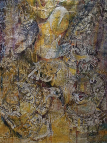 Jaunemaux Collages intitulée "Jaunemaux" par Christiane Seguin, Œuvre d'art originale, Acrylique
