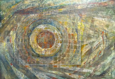 Painting titled "Cercle - Rotation S1" by Christiane Seguin, Original Artwork, Acrylic Mounted on Wood Panel