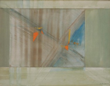 Fenêtre du Visible Collages titled "Fenêtre du Visible" by Christiane Seguin, Original Art, Acrylic Mounted on Wood Panel