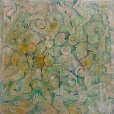 Pintura intitulada "Krik Verde" por Christiane Seguin, Obras de arte originais, Acrílico