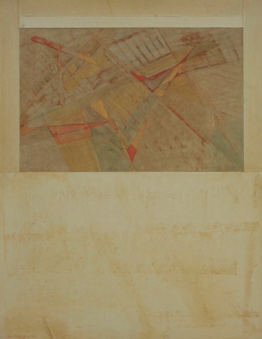 Colagens intitulada "Structures de papier" por Christiane Seguin, Obras de arte originais, Acrílico Montado em Painel de mad…
