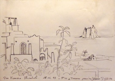 Desenho intitulada "San Vicenzo" por Christiane Seguin, Obras de arte originais, Canetac de aerossol