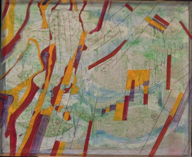"Mauritius - Gros po…" başlıklı Kolaj Christiane Seguin tarafından, Orijinal sanat, Akrilik Ahşap panel üzerine monte edilmiş