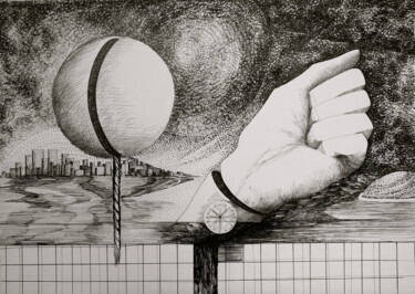 Yoyo Drawing titled "Yoyo" by Christiane Seguin, Original Art, Ink