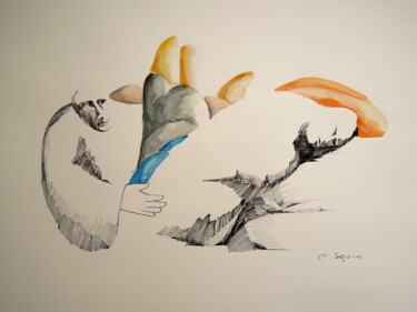 Desenho intitulada "Sopor" por Christiane Seguin, Obras de arte originais, Tinta