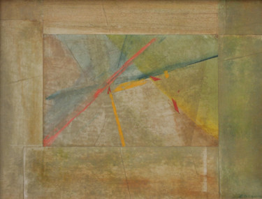 Κολάζ με τίτλο "Convergence." από Christiane Seguin, Αυθεντικά έργα τέχνης, Κολάζ Τοποθετήθηκε στο Ξύλινο πάνελ