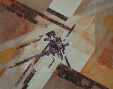 Collagen mit dem Titel "Lycanos ortho 2." von Christiane Seguin, Original-Kunstwerk, Collagen Auf Holzplatte montiert