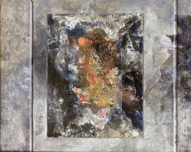 Dans la voie-lactée Collages intitulée "Dans la voie-lactée" par Christiane Seguin, Œuvre d'art originale, Collages Monté sur Panneau de bois