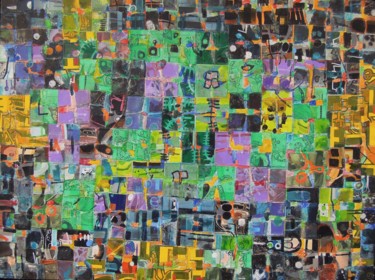 Collages titled "Segmol 3" by Christiane Seguin, Original Artwork, Collages Mounted on Wood Panel