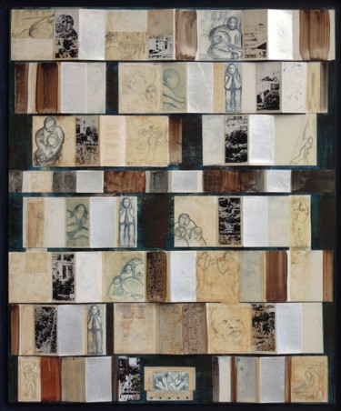 Collages intitolato "Luth" da Christiane Seguin, Opera d'arte originale, Collages Montato su Pannello di legno