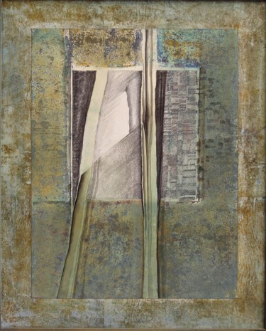 Collages getiteld "Déchirure - ouvertu…" door Christiane Seguin, Origineel Kunstwerk, Collages Gemonteerd op Houten paneel