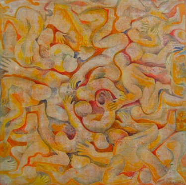 Pintura intitulada "Krik Estompé" por Christiane Seguin, Obras de arte originais, Acrílico