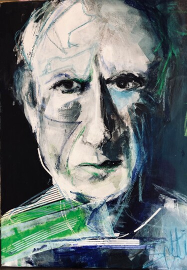Malarstwo zatytułowany „Picasso” autorstwa Christiane Sottile, Oryginalna praca, Akryl Zamontowany na Drewniana rama noszy