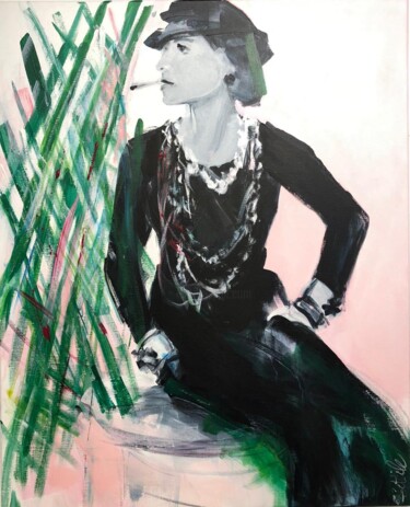Painting titled "COCO CHANEL" by Christiane Sottile, Original Artwork, Pigments