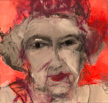 Peinture intitulée "Reine ELisabeth II" par Christiane Sottile, Œuvre d'art originale, Pigments