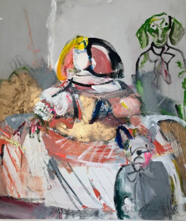 Pintura titulada "L’infante d'Espagne…" por Christiane Sottile, Obra de arte original, Pigmentos Montado en Bastidor de cami…