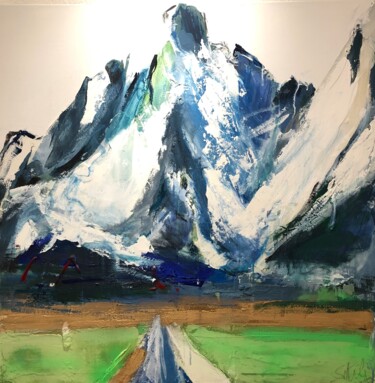 Painting titled "Grand sommet" by Christiane Sottile, Original Artwork, Pigments