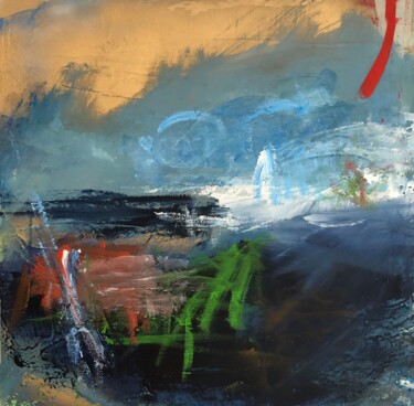 Malerei mit dem Titel "Jet d’eau" von Christiane Sottile, Original-Kunstwerk, Acryl