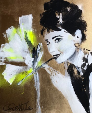 "Audrey Hepburn « un…" başlıklı Tablo Christiane Sottile tarafından, Orijinal sanat, Pigmentler