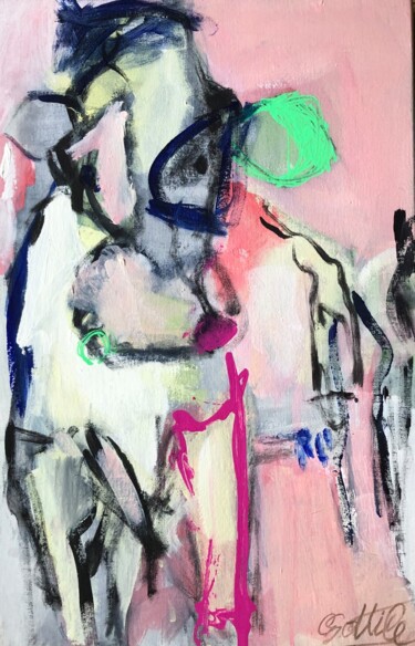 Pittura intitolato "La petite vachette…" da Christiane Sottile, Opera d'arte originale, pigmenti
