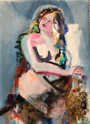 Pintura titulada "Marie madeleine ren…" por Christiane Sottile, Obra de arte original, Pigmentos Montado en Bastidor de cami…