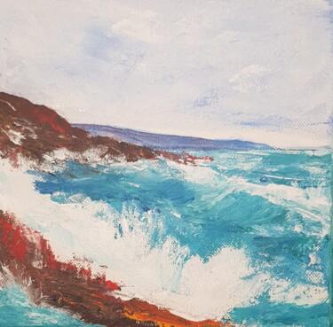 Peinture intitulée "Terre-mer" par Christiane Tort, Œuvre d'art originale, Acrylique