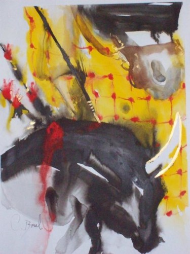 Peinture intitulée "Picador" par Christiane Borel, Œuvre d'art originale, Aquarelle