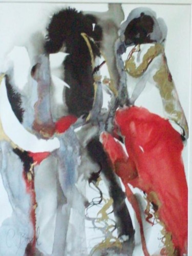 Peinture intitulée "Corrida 5" par Christiane Borel, Œuvre d'art originale, Huile