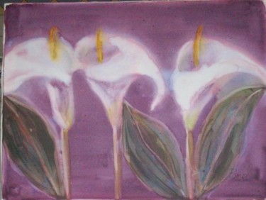 Painting titled "les arums" by Christiane Borel, Original Artwork, Acrylic