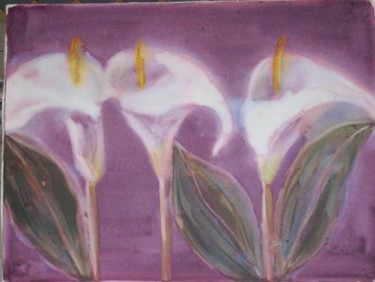 Peinture intitulée "les arums" par Christiane Borel, Œuvre d'art originale, Acrylique