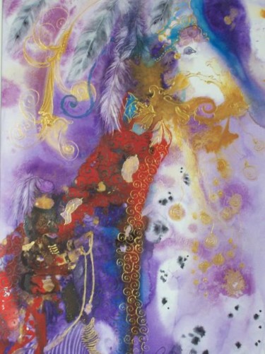 Peinture intitulée "le couronnement d'u…" par Christiane Borel, Œuvre d'art originale, Aquarelle