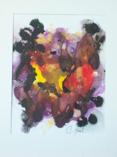 Peinture intitulée "la danse du feu" par Christiane Borel, Œuvre d'art originale, Aquarelle