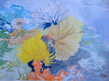 Peinture intitulée "Au fond de l'océan" par Lacriss, Œuvre d'art originale
