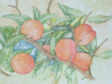 Peinture intitulée "Les abricots" par Lacriss, Œuvre d'art originale