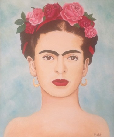 Peinture intitulée "FRIDA KAHLO" par Christiane Malet, Œuvre d'art originale, Huile