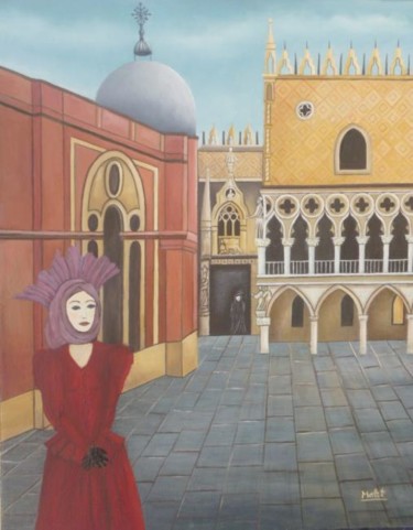 Painting titled "PALAIS DES DOGES, V…" by Christiane Malet, Original Artwork, Other