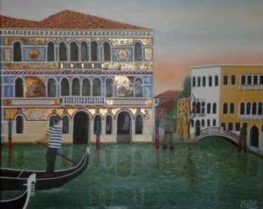 Painting titled "PALAIS BARBARIGO, V…" by Christiane Malet, Original Artwork, Other