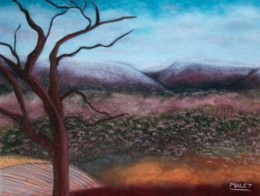 LUBERON, PASTEL SEC ENCADRE Peinture intitulée "LUBERON, PASTEL SEC…" par Christiane Malet, Œuvre d'art originale, Autre