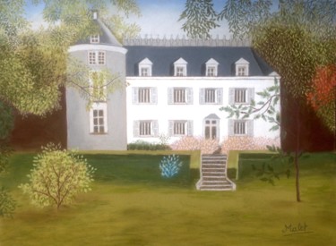 Painting titled "Manoir de la vigner…" by Christiane Malet, Original Artwork, Pastel