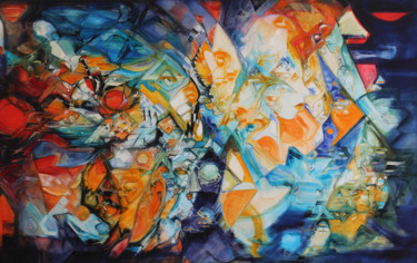 Peinture intitulée "Psychélife" par Christian Gorget, Œuvre d'art originale, Huile
