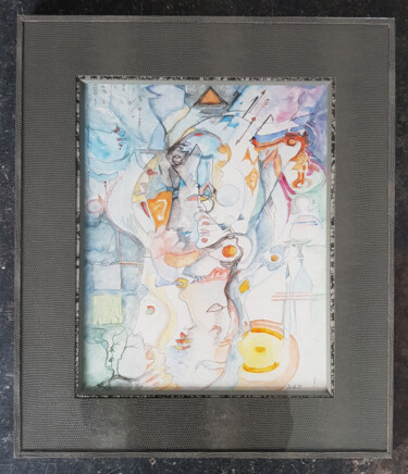 绘画 标题为“Astrotecture” 由Christian Gorget, 原创艺术品, 水彩 安装在纸板上