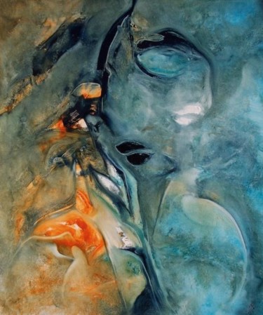 Painting titled "Masque Zéro" by Christian Gorget, Original Artwork, Oil