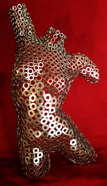 Grand Buste de Femme Skulptur mit dem Titel "Grand Buste de Femme" von Christian Lepescheux, Original-Kunstwerk, Metalle