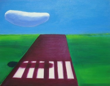 Painting titled "Nuage et route, h./…" by Christian Lopez, Original Artwork